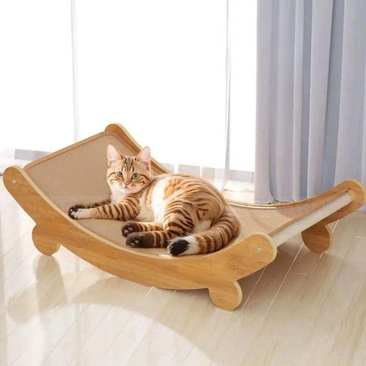 Wooden Cat Scratching Recliner - Pets is The Best